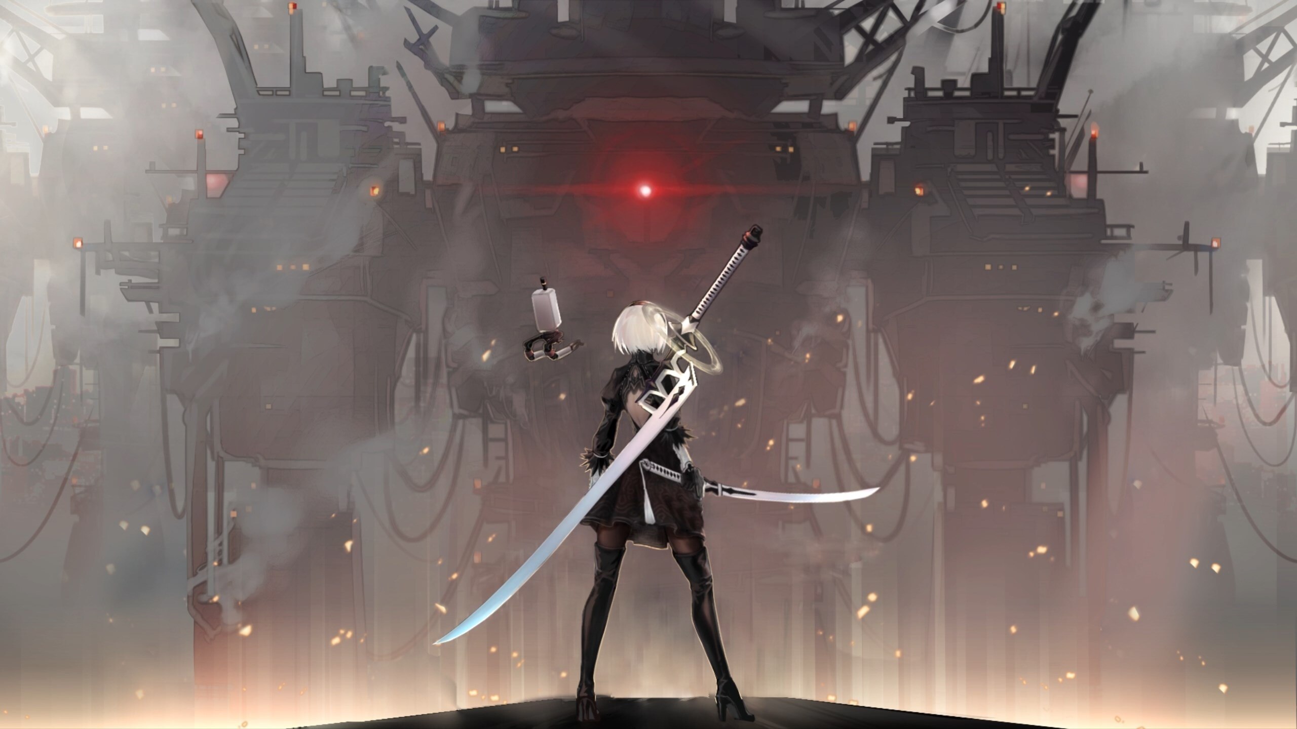 Indie Mirror's Edge + Nier Automata's machines + Prince of Persia traps ...